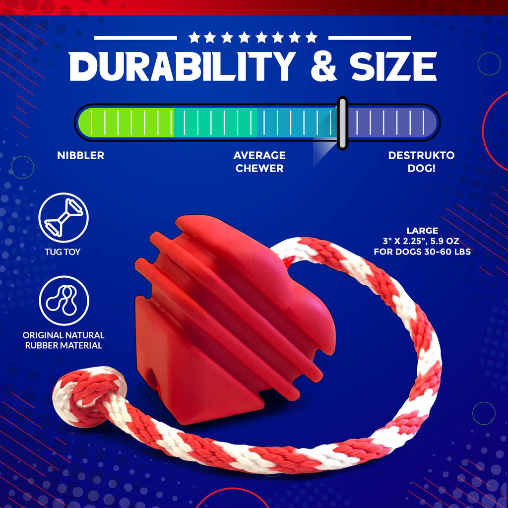 Heart on a String Dog Toy Durable Rubber Tug For Large Dogs HS-01