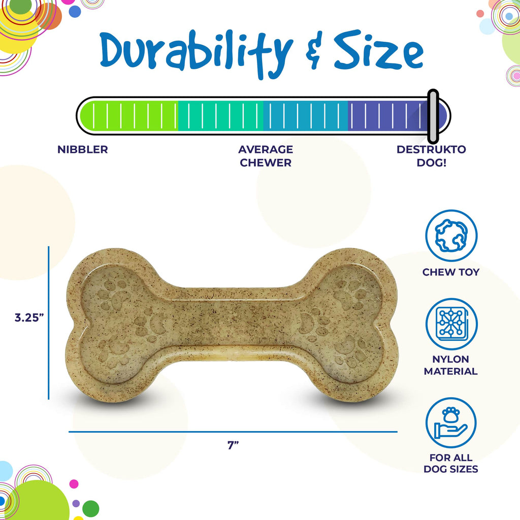 SodaPup Bone eChew Nylon Dog Chew Toy for Aggressive Chewers
