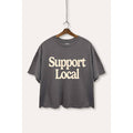 Support Local Graphic Boxy Crop Top