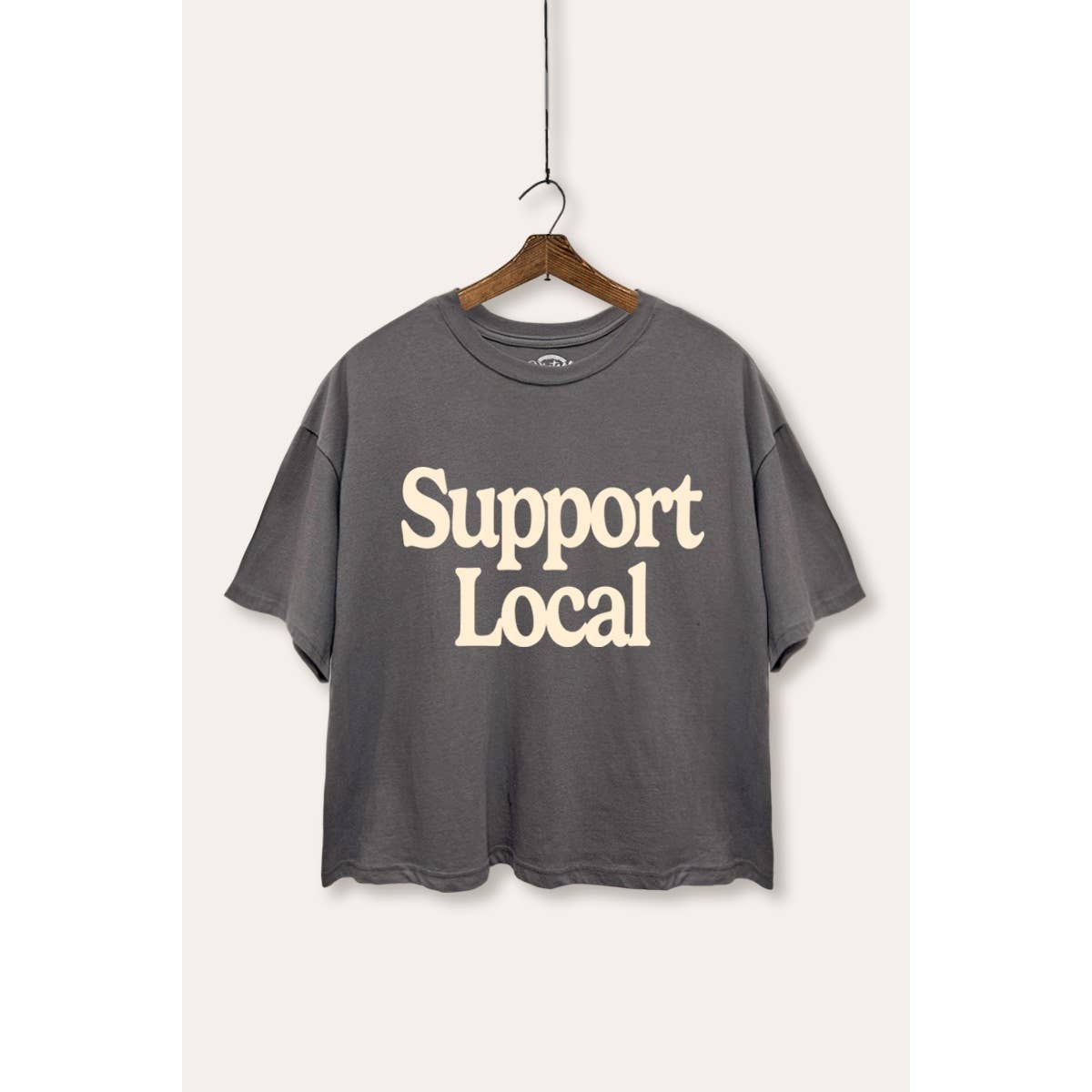 Support Local Graphic Boxy Crop Top