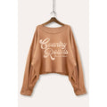 Western Country Roads Graphic Cropped Sweatshirt