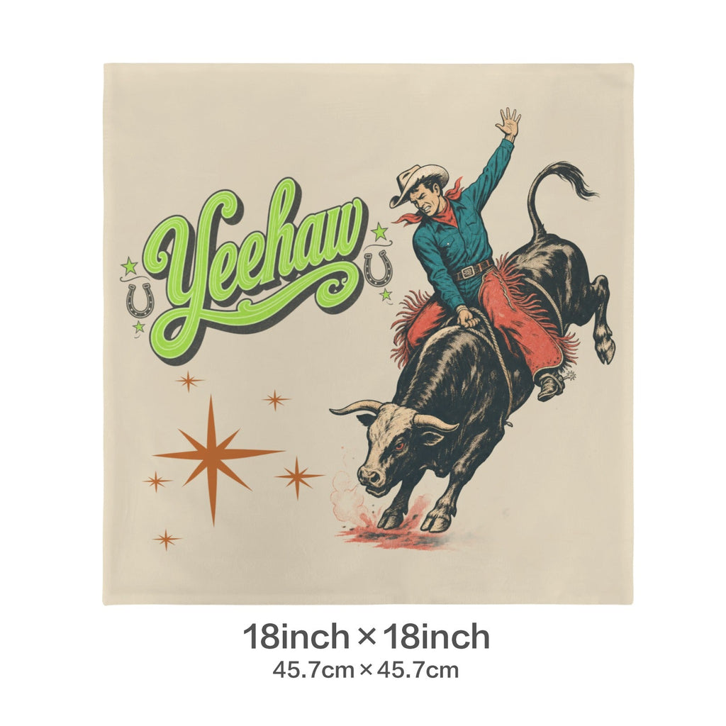 Baha Ranch The Last Roundup Yeehaw Throw Pillow Cover 18 x 18 Inch