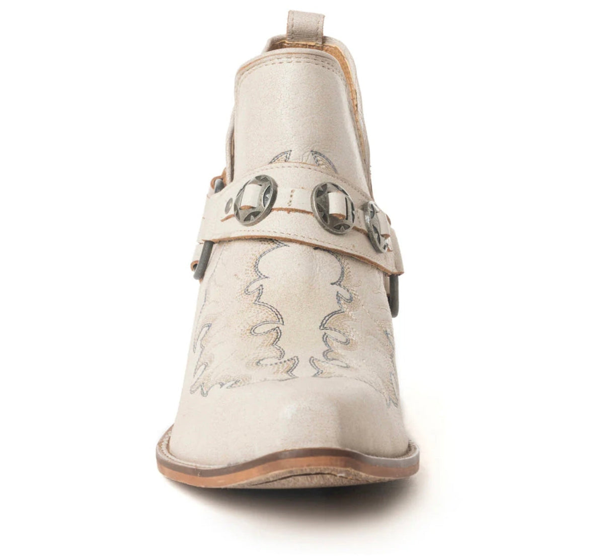 Myra: Western Ember Leather Embroidered Booties
