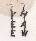 Rhinestone Yeehaw Letter Earrings