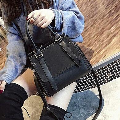 Vintage Leather Handbag Shoulder Bag Model VHL01 Zipper Closure