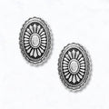 Oval Silver Concho Stud Earrings
