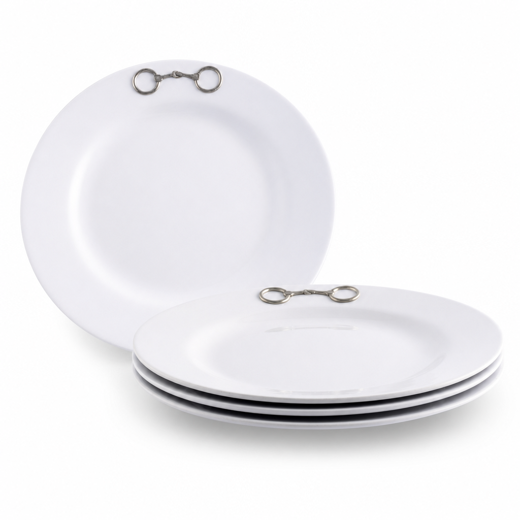 Equestrian Bit Melamine Lunch Plates - Set of 4