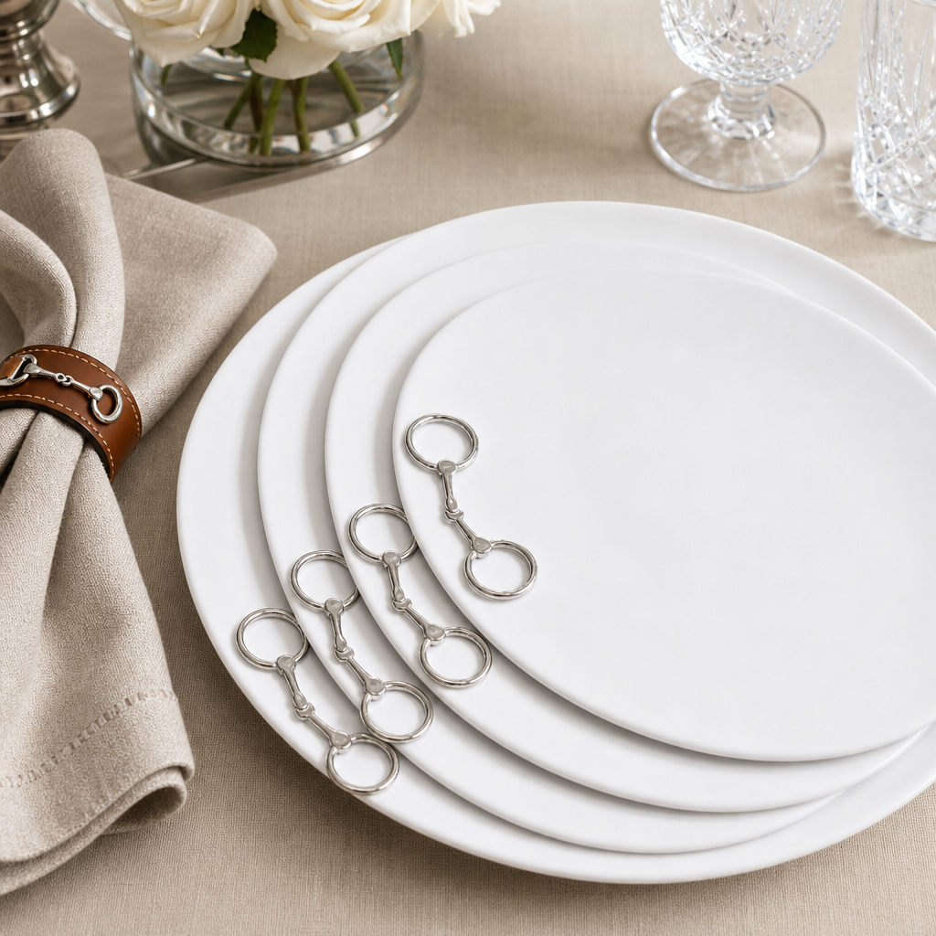 Equestrian Bit Melamine Lunch Plates - Set of 4