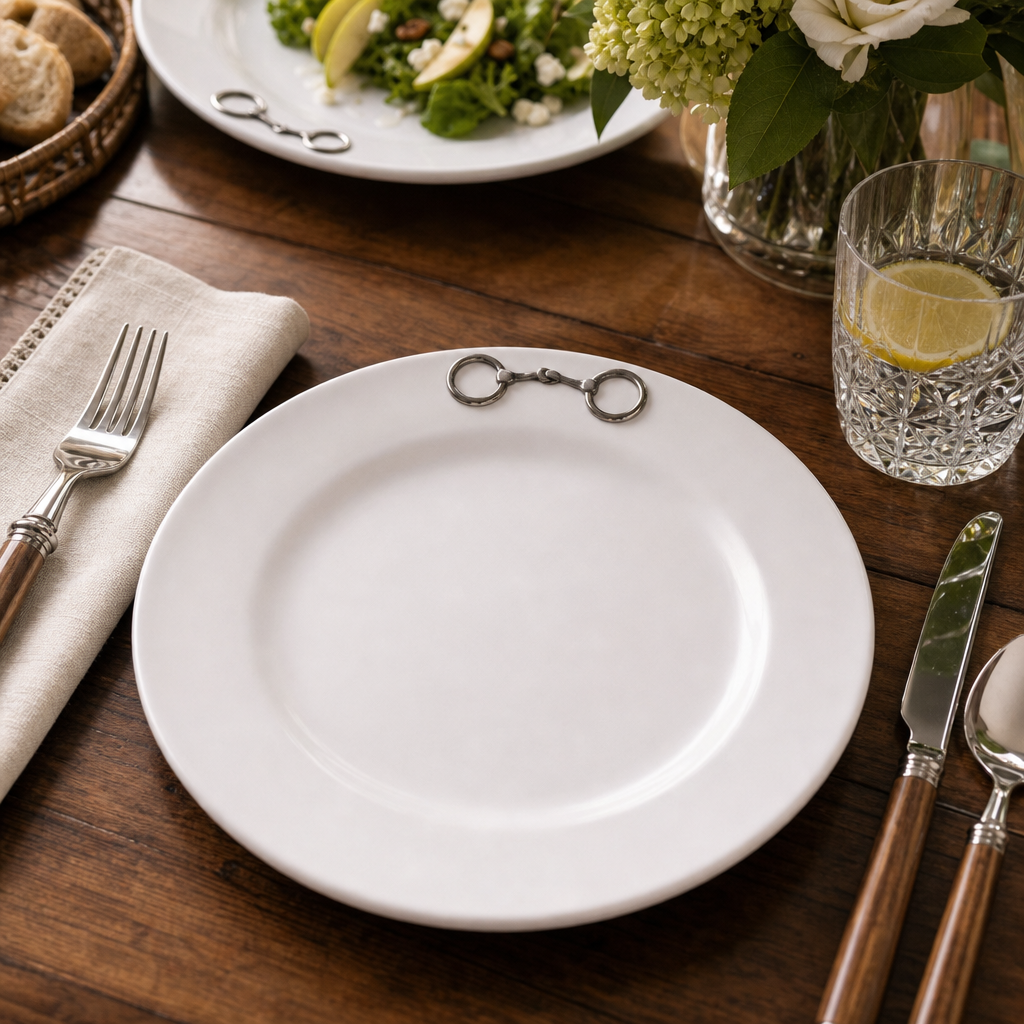 Equestrian Bit Melamine Lunch Plates - Set of 4