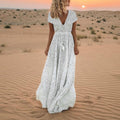 Sunset Dreams Polka Dot Boho Dress Casual Daywear Model 01