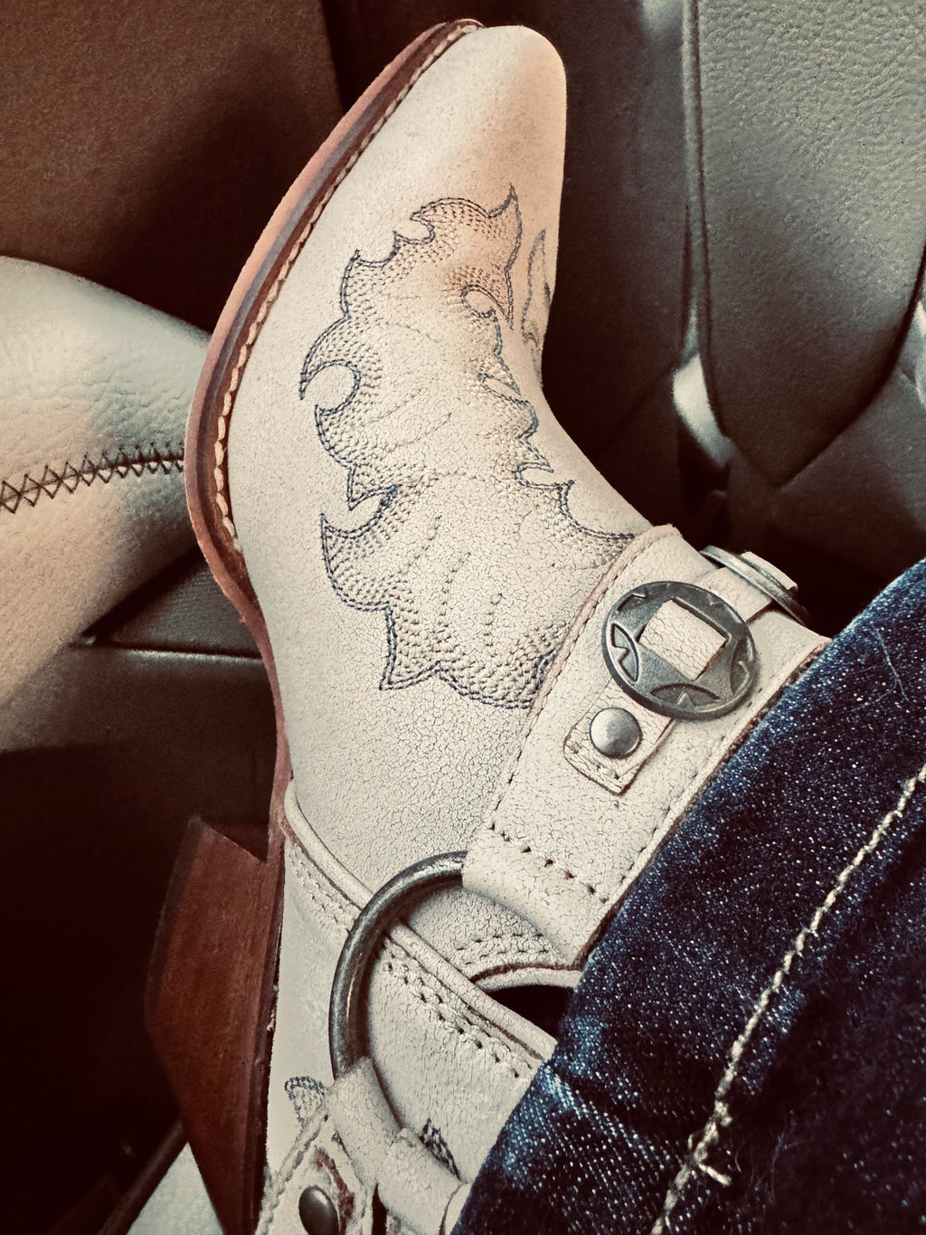 Myra: Western Ember Leather Embroidered Booties