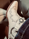 Myra: Western Ember Leather Embroidered Booties