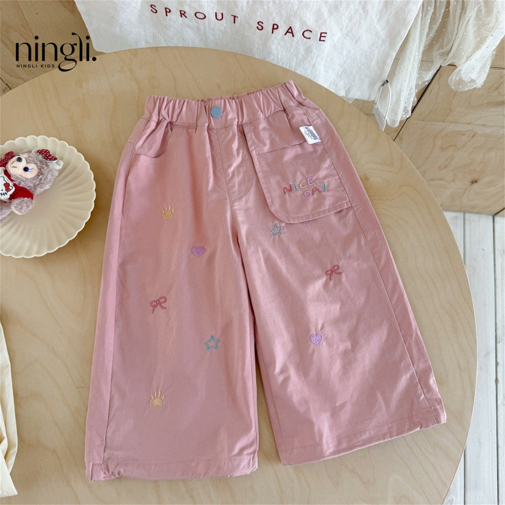 Girls Wide-leg Pants Western-style