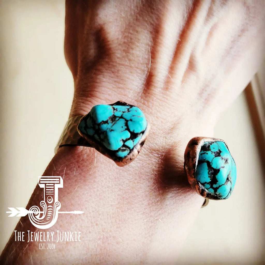 Genuine Natural Turquoise Cuff Bangle Bracelet