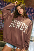 HOWDY Applique Mock-Neck Sweatshirt