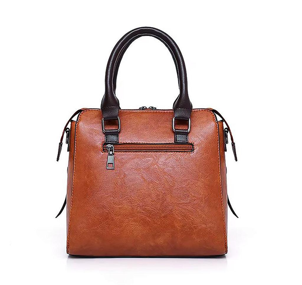Vintage Leather 4 Piece Messenger Bag Set Carryall Model VL4P Tote Clutch