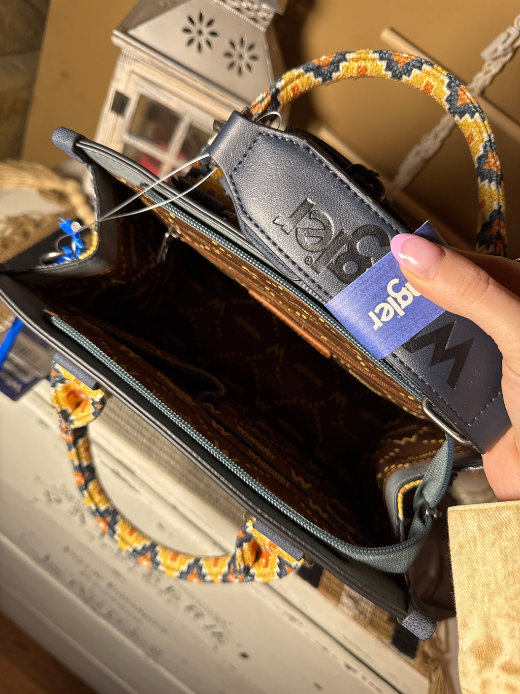 Wrangler Aztec Tote/Crossbody-Jean