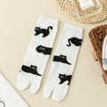 Thumb Toe Pig Hoof Shoes Sheep Hoof Socks Japanese Flower Pattern