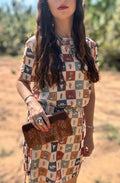 Checkered Charm Mesh Dress