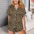 Baha Ranch Retro Pop Western Leopard Cowgirl Satin Pajamas