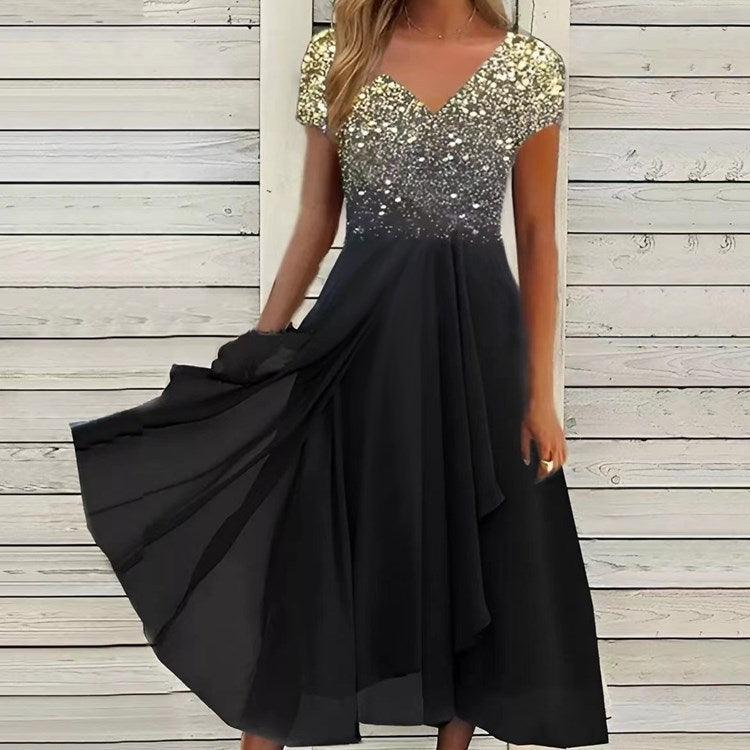 Serene Blooms Chiffon Patchwork Dress Womens Summer Dress Sb01
