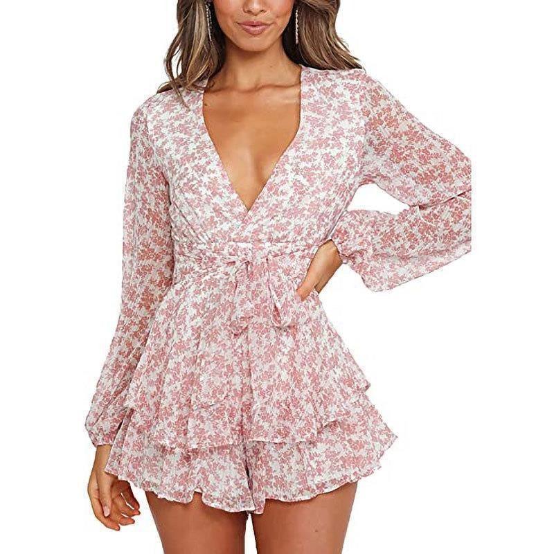 Floral Breeze Chiffon Dress Casual Wear Printed One-Piece