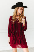 Wildheart Ruffle Dress-Cherry Red