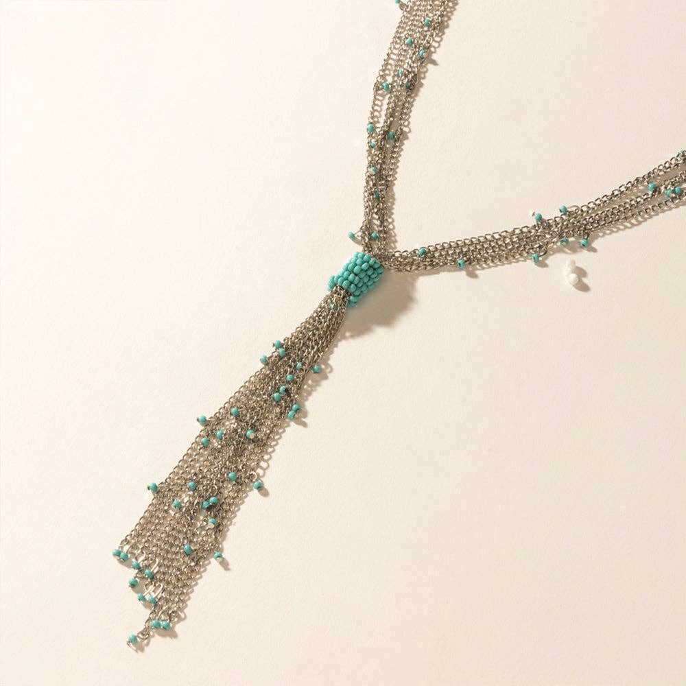 Mist River Tassel Necklace in Silver Mix: Silver Mix