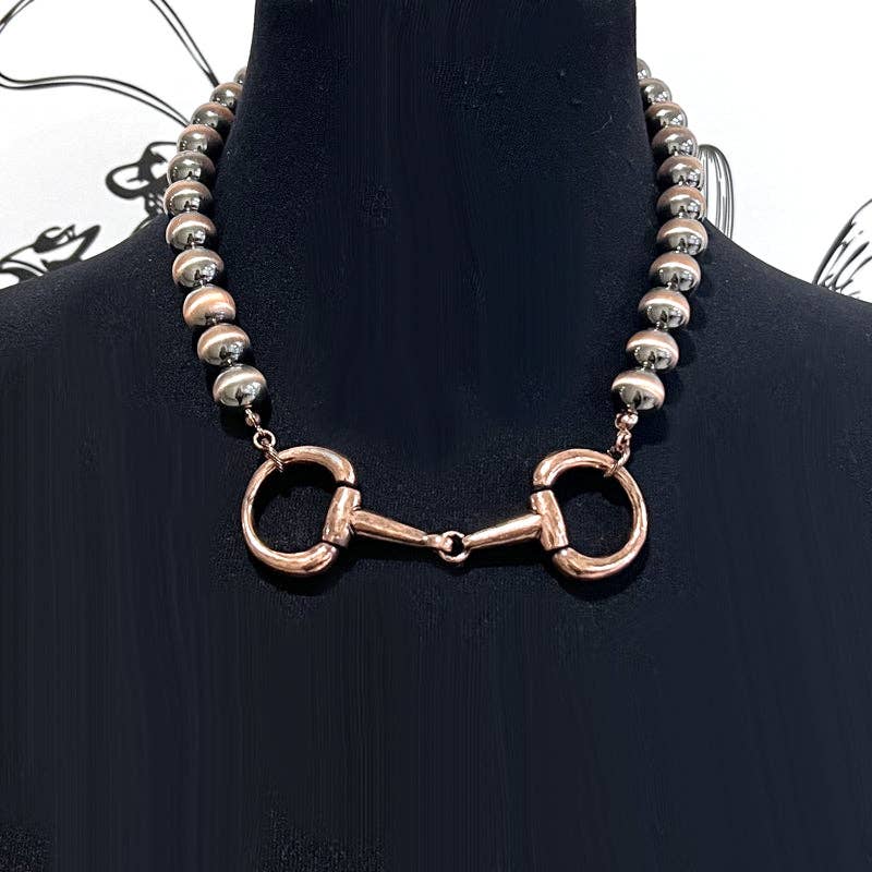 TIPI Brand Horse Bit Navajo Pearl Bead Necklace