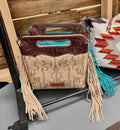 Wrangler Top Handle Embroidered Fringe Tote/Crossbody