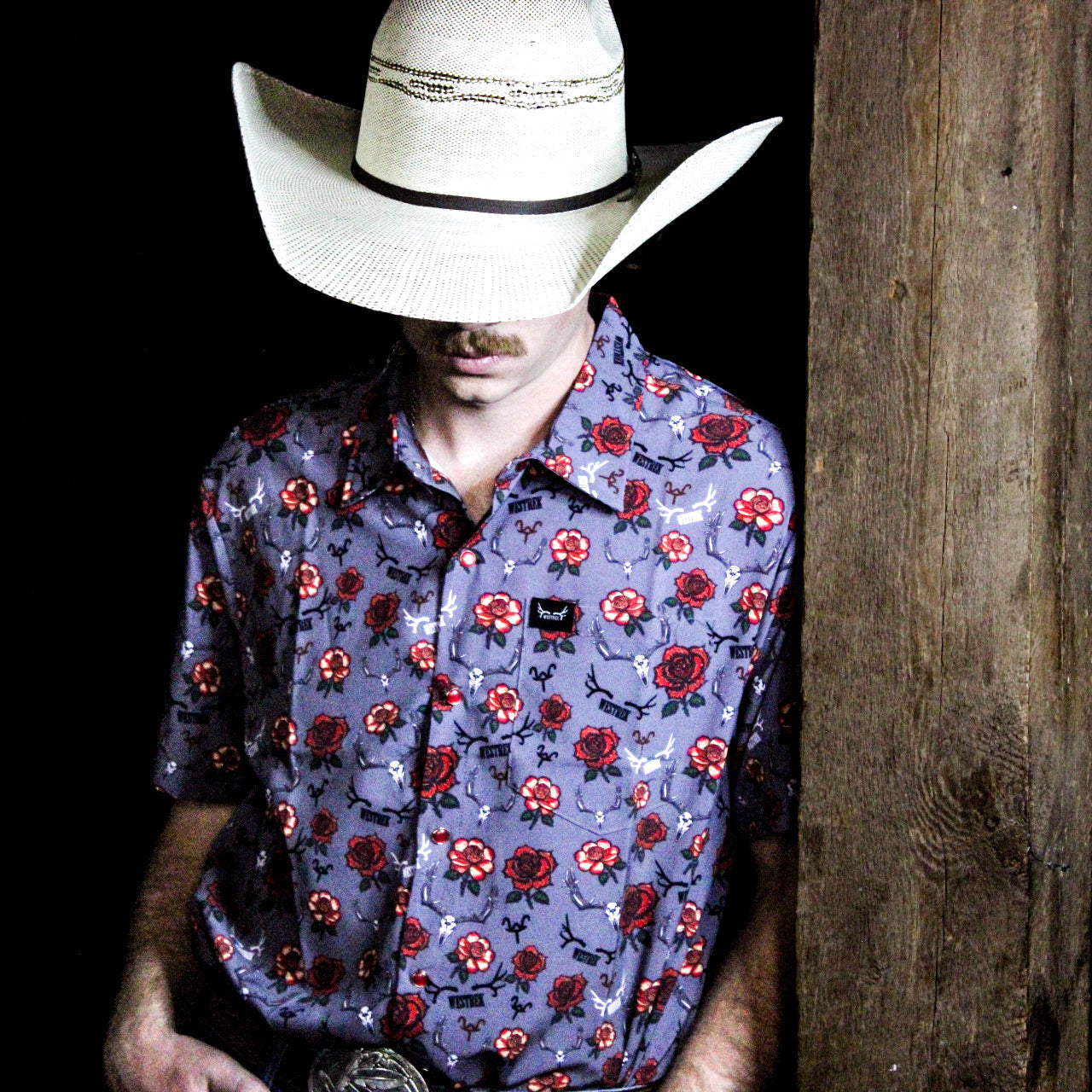 “Rowdy Rose” Pearl Snap Shirt | Western Red Pearl Snap Button-Up for Ranch & Rodeo | Westrek