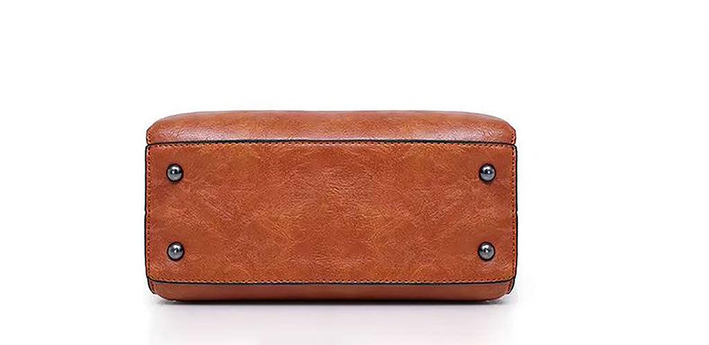 Vintage Leather 4 Piece Messenger Bag Set Carryall Model VL4P Tote Clutch