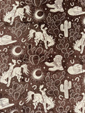 BROWN COWBOYS PRINT KING SIZE SUPER SOFT PLUSH BLANKET