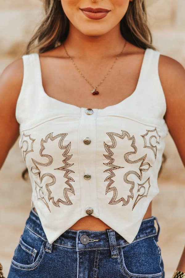 Prairie Rose Corset Top – Ivory