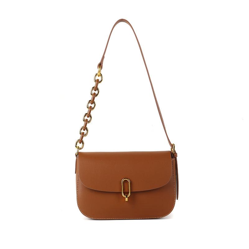 Saddle Bag Handbag For Women Retro Brown Genuine Cowhide Leather SB01