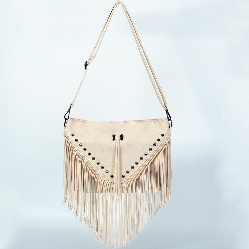Trendy Riveted Tassel Shoulder Bag Model Trb01 Everyday Carry With Tassels