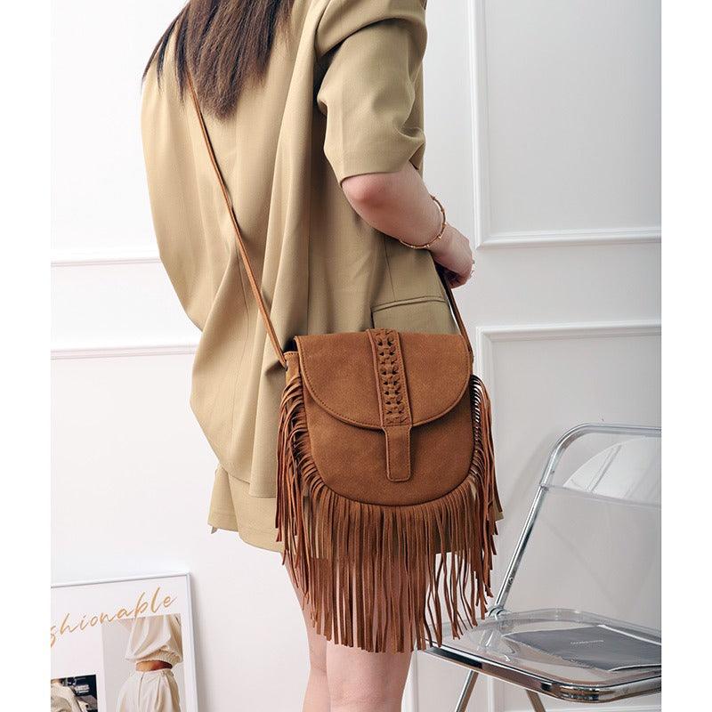 Dakota Tassel Boho Leather Shoulder Bag DK01 For Everyday Use