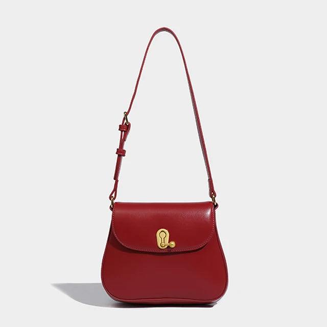 Luxury Retro Cowgirl Saddle Bag Genuine Leather Brown Handbag Lrc-Sb01