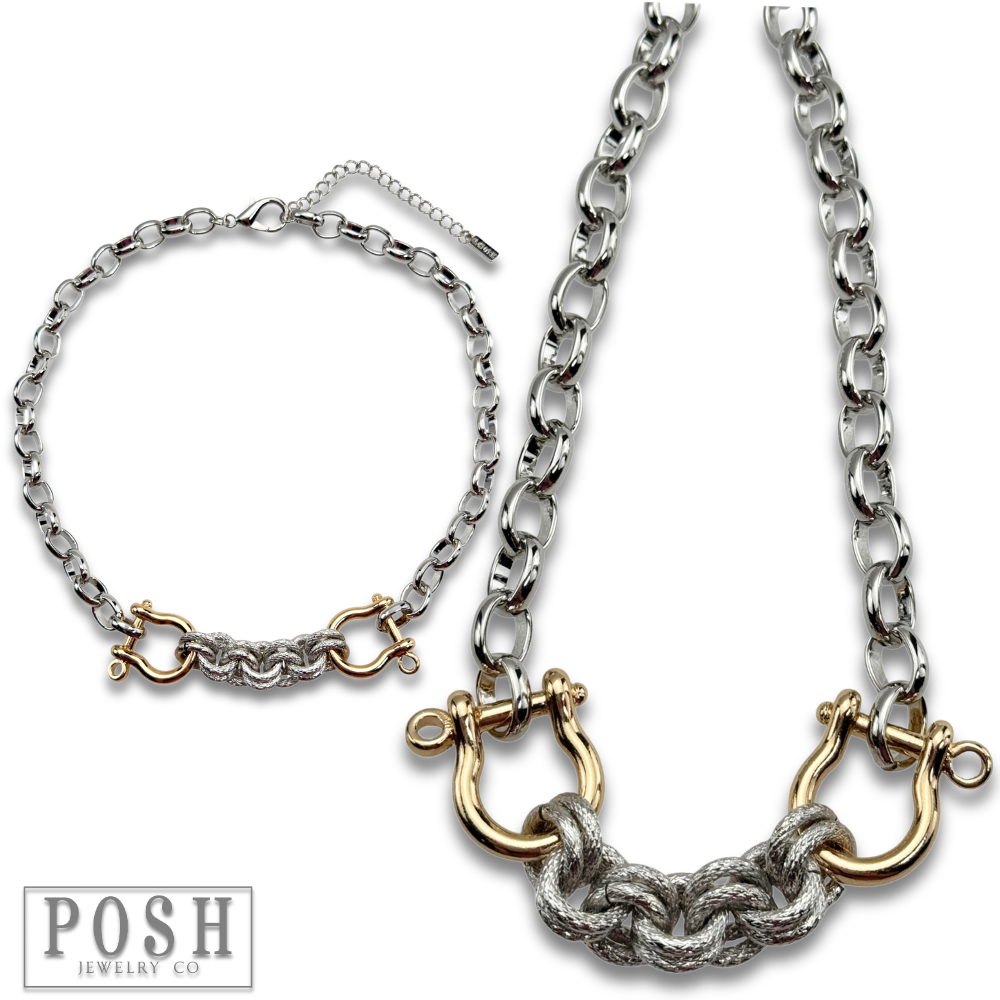 Equestrian chunky charm necklace