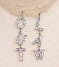 Rhinestone Outlaw Earrings: Silver/AB Stone