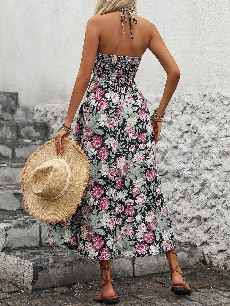 Thorns & Roses Cowgirl Dress Floral V-Neck Spaghetti Strap