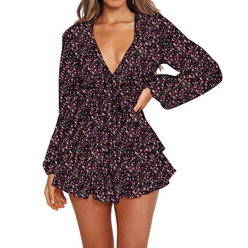 Floral Breeze Chiffon Dress Casual Wear Printed One-Piece