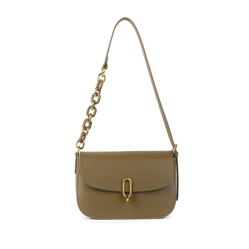 Saddle Bag Handbag For Women Retro Brown Genuine Cowhide Leather SB01