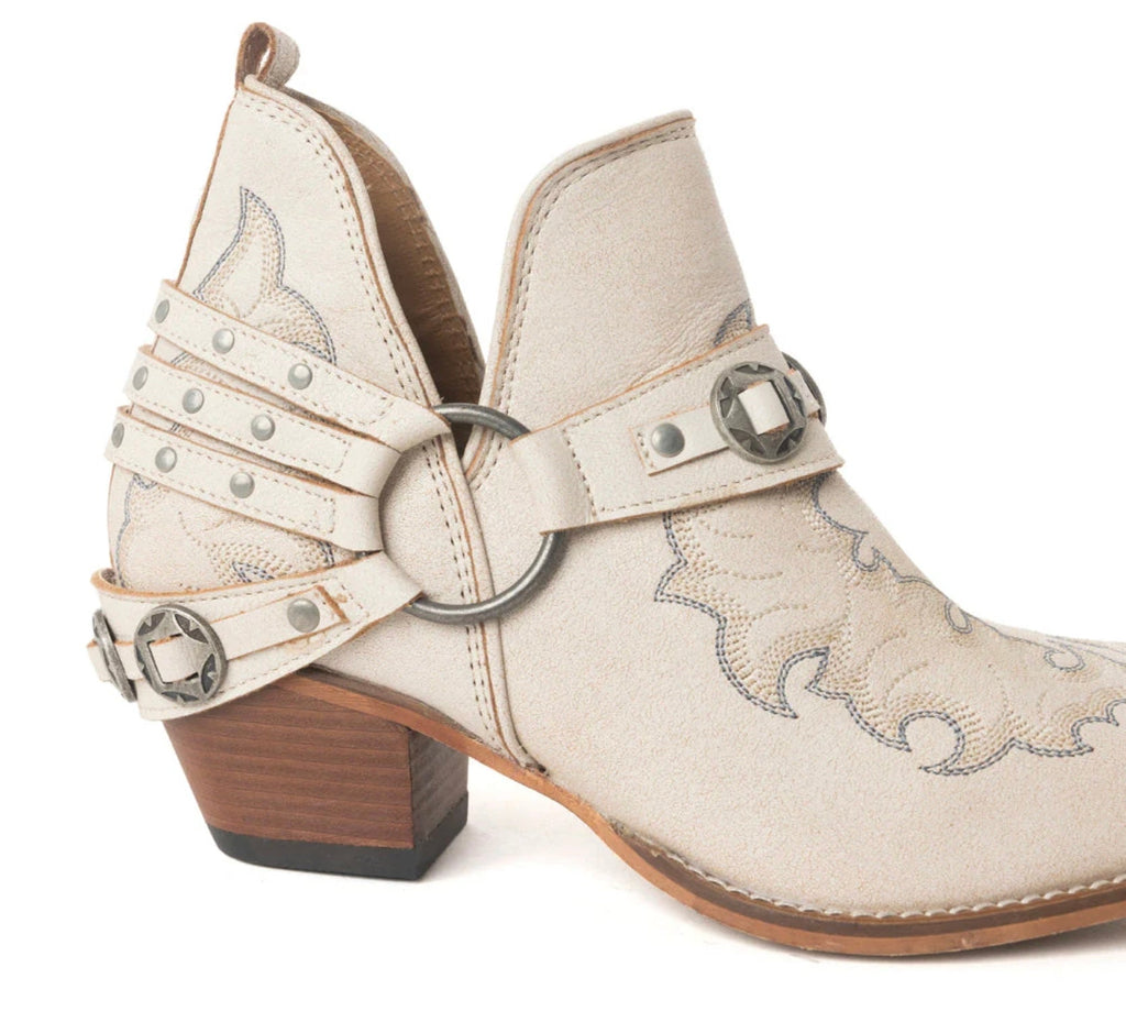 Myra: Western Ember Leather Embroidered Booties