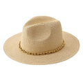 Hardware Chain Band Pointed Straw Hat