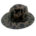Faux Leather Band Cattle Patterned Panama Hat