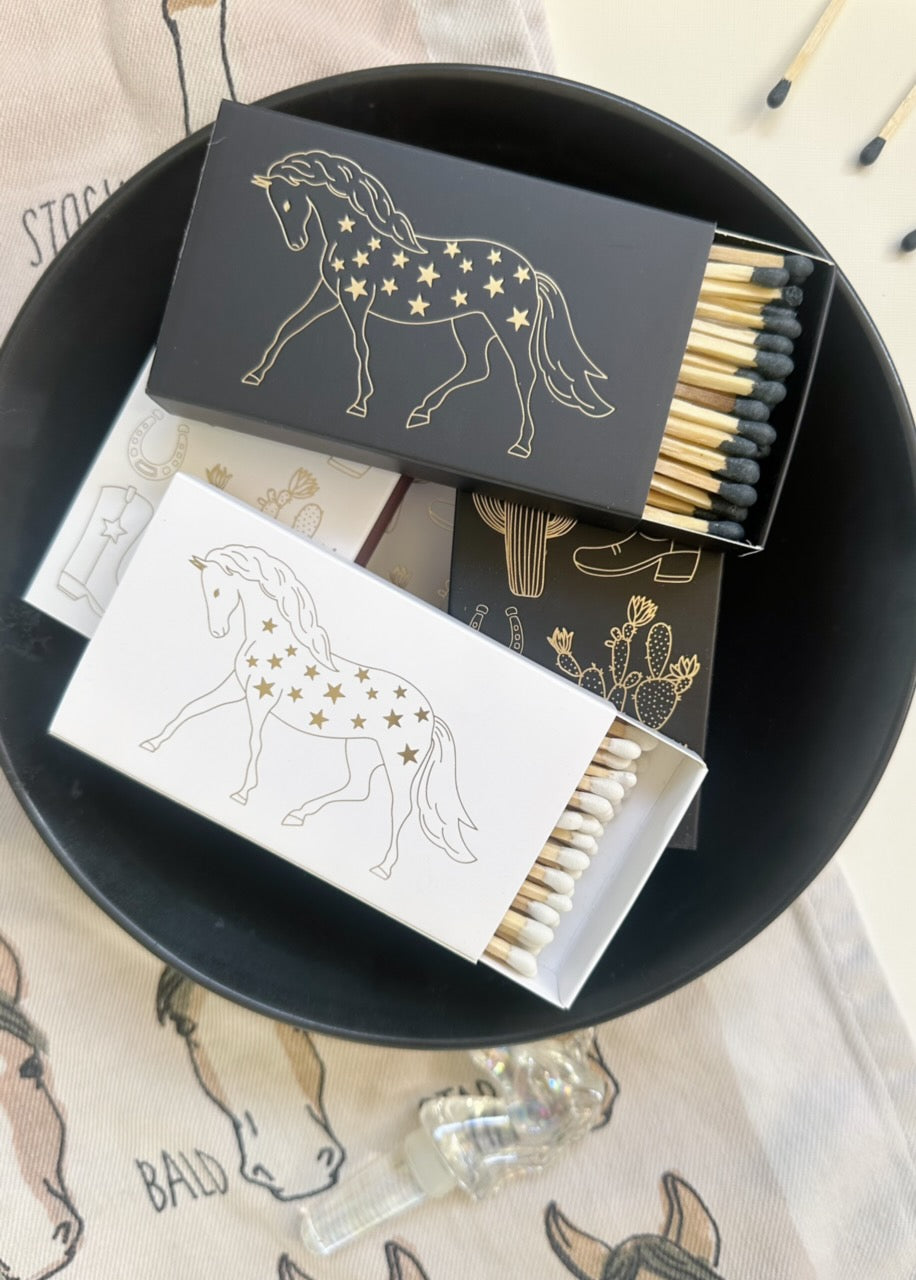 Stable Style Oversized White Horse And Stars Safety Matches for Lighting Candles