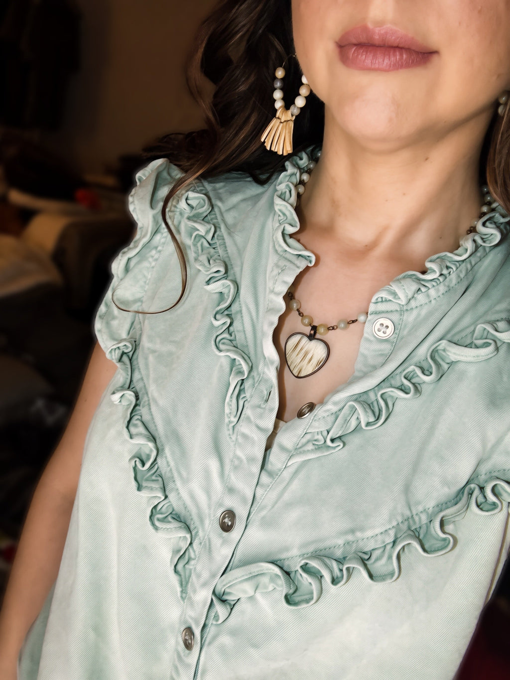 Concho Bloom Ruffle Shirt
