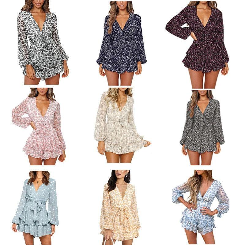 Floral Breeze Chiffon Dress Casual Wear Printed One-Piece