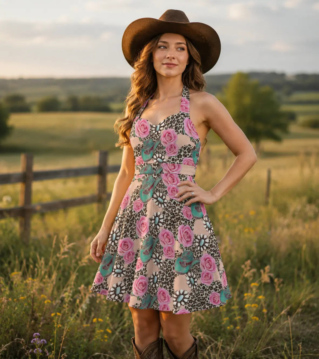 Run Wild Rose Halter Dress